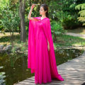 2023Summer New Chiffon Cloak Hooded Sunscreen Cardigan Vacation Beach Fairy Lace-up Sleeveless Long Cape.