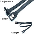1PCS 50CM Right Angle Elobw 90 Degree Straight SATA Esata 3.0 III High Speed 6.0 Gbps Data Cable Locking Latch. 