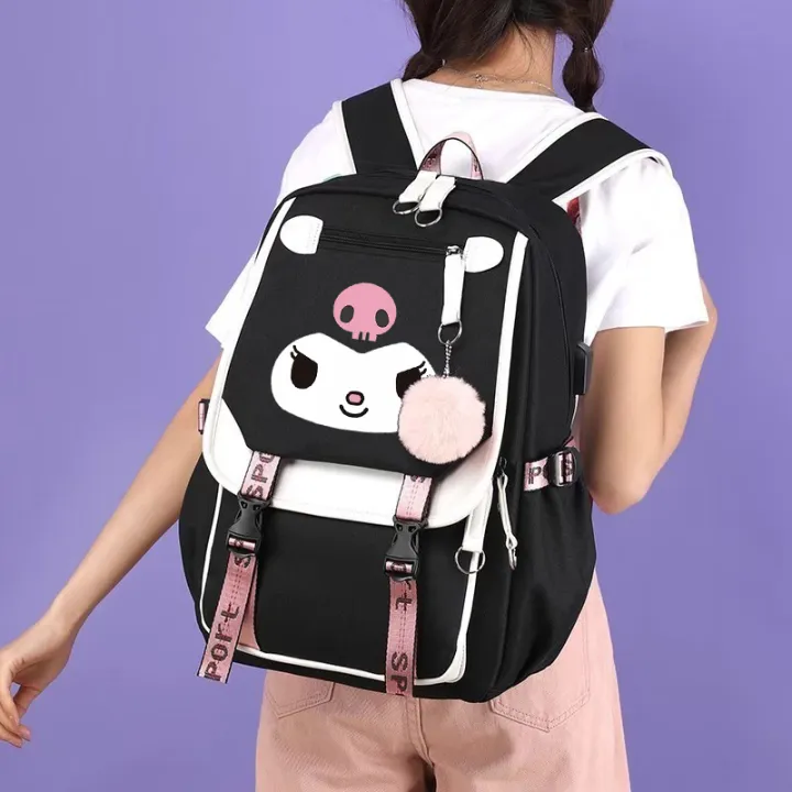 Anime%20Kuromi%20Backpack%20USB%20Patchwork%20Girl%20Boy%20Black%20Purple%20Schoolbag%20Kawaii%20Student%20School%20Bag%20Computer%20Large%20Mochilas%20Gift%20-%20Image%203