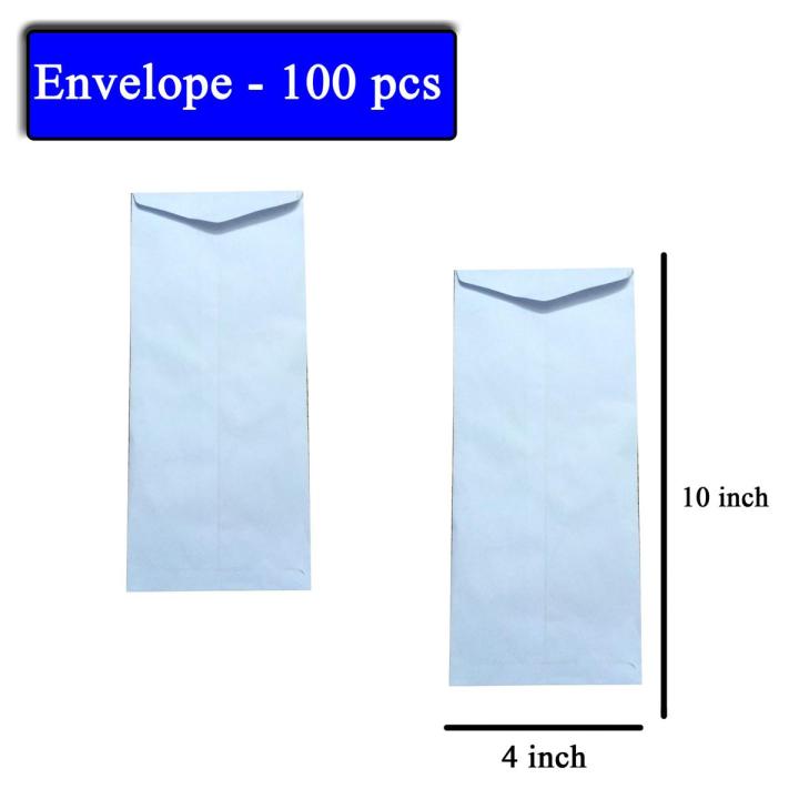 Money/Gift Voucher/ Document Best Class Paper Envelope- White  Kham চিঠি খাম 10 x 4  Inches  (100 Pcs)