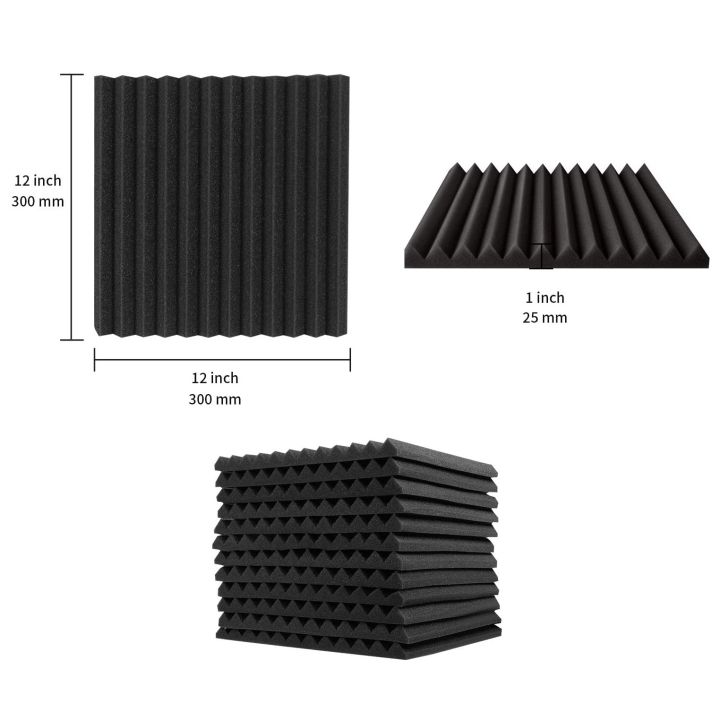 soundproof%20wall%20panels-24%20x%20black%20acoustic%20foam%20board-Black%20-%20Image%203