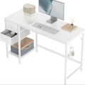 Metal Frame Computer Desk – Working Table with 2 Drawers & 1 Shelf for Home Office. 