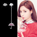 hot Korean Personality Earrings Sweet Asymmetric Umbrella Cloud Fashion Earrings For Female Birthday Gift For Best Friend. 