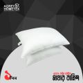 Fiber Head Pillow, Cotton Fabric, White (16"x22"). 