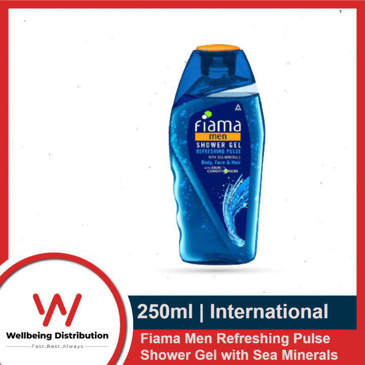 Fiama Men Refreshing Pulse Shower Gel 250ml with Skin Conditioners & Sea Minerals for Body, Face & Hair