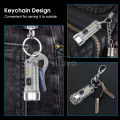 Auoyo Mini light Keychain Torch with Buckle USB Rechargeable LED Li-ght Waterproof Pocket Lig-ht EDC for Outdoor. 
