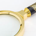 High-Grade Dragon Pattern Handle Reading Newspaper for the Elderly 6 Double Magnifying Glass 80mm Optical Lens All-Metal Gold-Plated Frame. 