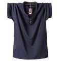 QYLVAWOY Loose Casual Men T Shirt 2022 Summer Oversize Mens T-shirt Cotton Men's Cool Top Solid Fashion V Neck Camisetas FCY495.