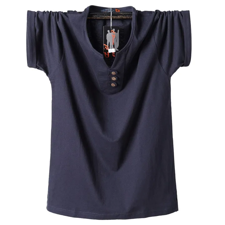 QYLVAWOY%20Loose%20Casual%20Men%20T%20Shirt%202022%20Summer%20Oversize%20Mens%20T-shirt%20Cotton%20Men's%20Cool%20Top%20Solid%20Fashion%20V%20Neck%20Camisetas%20FCY495%20-%20Image%205