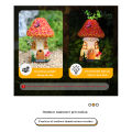 GC Outdoor Solar Lights, Mushroom Sculpture, Waterproof Resin Fairy House Night Lights For Gardens, Balconies, Home Decoration, Unique Housewarming Gift. 
