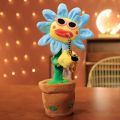 Musical Singing Dancing Toys 120 Songs Repeating Talking Record Speaking Sunflower Soft Plush Funny Creative Saxophone Kids Toy.