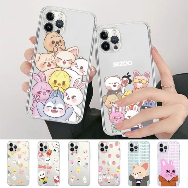 【Homesickneisi】 2023 Kpop Stray kids S-skzoo Phone Case For iPhone 13 14 Pro Max XS XR 12 11 Pro 13 Mini 6 7 8 Plus Soft Clear Back Cover