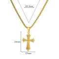 Gold Color Pendant Necklace for Women 316L Stainless Steel Jewelry Aesthetic Accessorie Wave Cross Goddess Necklace. 