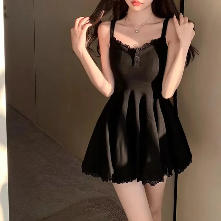 Mini%20Dress%20Women%20Summer%20A-line%20Slim%20Party%20Spaghetti%20Strap%20Sundress%20Vacation%20Ladies%20High%20Waist%20Ulzzang%20Fashion%20Vestidos%20Y2k%20-%20Image%202