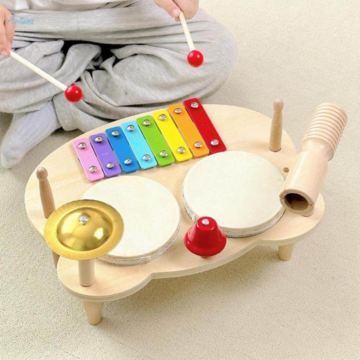 Xylophone Drum Set Learning Toy Multifunction Developmental Musical Instrument Toy Montessori for Children Toddlers Ages 3 4 5 6 Years Old