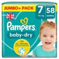 Pampers Baby-Dry Size 7 Nappies Jumbo+ Pack- UK. 