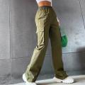 Cargo Pants Women Plus Size Belt Less High Waisted Wide Leg Trousers Straight Leg Relaxed Style Trousers Trousers.