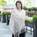 Women Lace Shawl Scarf Elegant Evening Dresses Shawls Hollow Tassel Scarves Wraps Scarf Femmal Mesh Yarn Wedding Shawl.