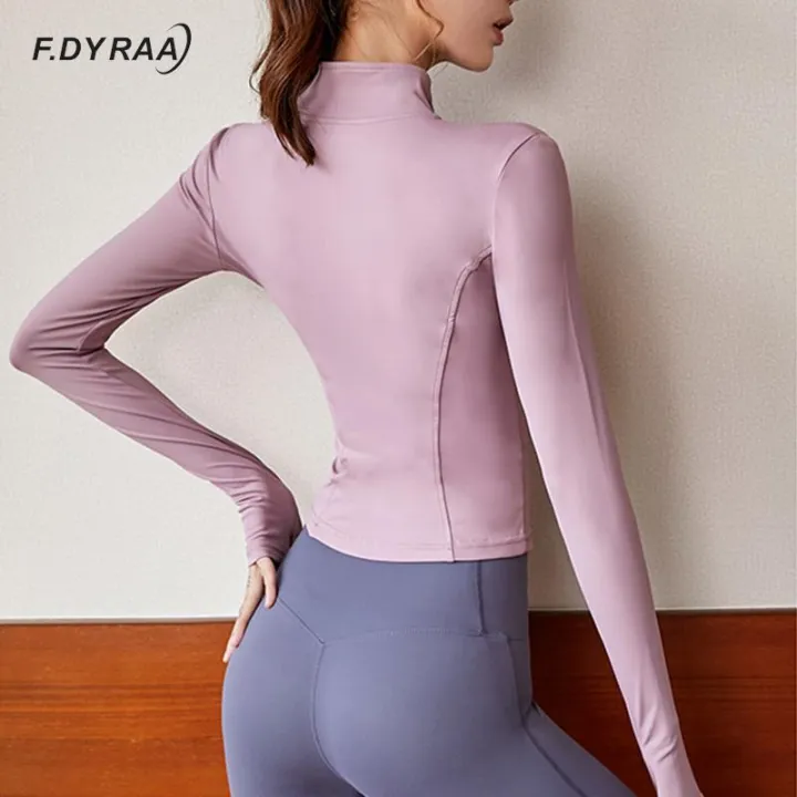 Autumn%20Sport%20Jacket%20Women%20Long%20Sleeve%20With%20Thumb%20Hole%20Yoga%20Shirt%20Zipper%20Design%20Fitness%20Sports%20Top%20Coat%20Workout%20Running%20Gym%20Wear%20-%20Image%203