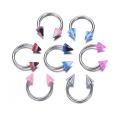 10/20pc Acrylic Nose Septum Ring Eyebrow Rings Lip Helix Ear Cartilage Piercing Circular Barbell Horseshoe Stud Body Jewelry 16G.