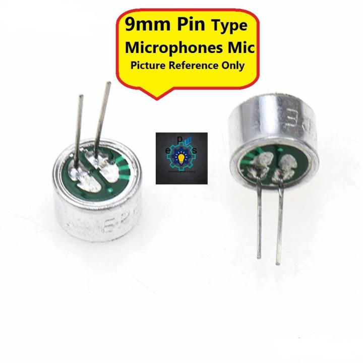 2Pcs- Electret Condenser Microphones 9mm Multipurpose Microphone Mini MIC Cartridge 2 Pin Type