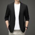 Formal Summer Suit Coat Business Coat Lapel Long Sleeves Double Buttons Straight Pockets Anti-wrinkle Solid Color Cardigan Loose. 
