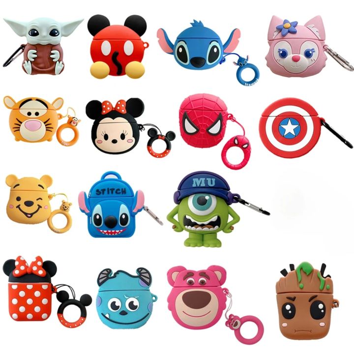 Cover for Apple AirPods 1 2 3 3rd Case for AirPods Pro Case Cute Cartoon Yoda Mickey Stitch Spiderman Earphone Case Accessories Moonlight Shines