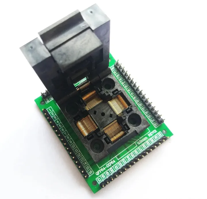 【YIYANGMAOYI111】TQFP64 LQFP64 QFP64 socket adapter programmer chip test STM32 FPQ-64-0.5-06 QFP64 burning blocks