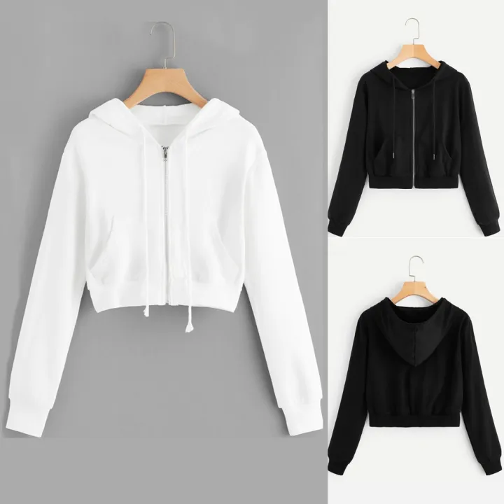 2022%20Zipper%20Sweatshirts%20Drawstring%20Sweatshirt%20Women%20Crop%20Jacket%20Casual%20Solid%20Long%20Sleeve%20Pocket%20Thin%20Short%20Tops%20Ropa%20Mujer%20-%20Image%204