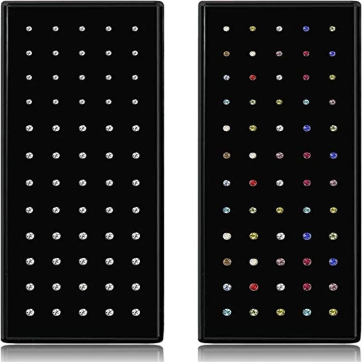 60Pcs Fashion L Shape Rhinestone Crystal Stainless Steel Nose Piercing Ear Bone Women Body Jewelry Aro Nariz Anneau Nez Piercing