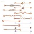 13Pcs Industrial Barbell Earrings Stainless Steel Industrial Piercing Bar. 