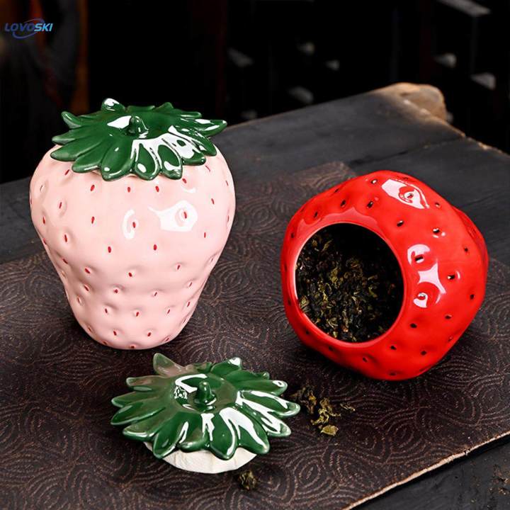 Ceramic%20Tea%20Leaves%20Jar%20Tea%20Tins%20Containers%20Strawberry%20Shape%20Beans%20with%20Lid%20Creative%20Decoration%20Tea%20-%20Image%203