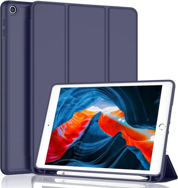 Premium%20Smart%20Flexible%20Trifold%20Flip%20Stand%20Case%20Cover%20with%20apple%20Pencil%20Holder%20for%20Apple%20iPad%2010.2%20inch%209th%20Gen%202021%20Cover%208th%20Gen%202020%207th%20Gen%202019%20Generation%20Case%20(Blue)%20-%20Image%203