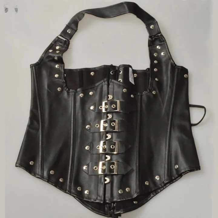 Steampunk%20Corset%20Top%20Women%20Corset%20Bustier%20Gothic%20Corselet%20Overbust%20Leather%20Bustier%20Waist%20Trainer%20Plus%20Size%206xl%20Steel%20Boned%20-%20Image%202