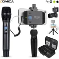Comica Wireless Microphone With Tripod For iPhone Android Smartphone Dslr Camera Handheld Microphone For Interview, WS50H. 