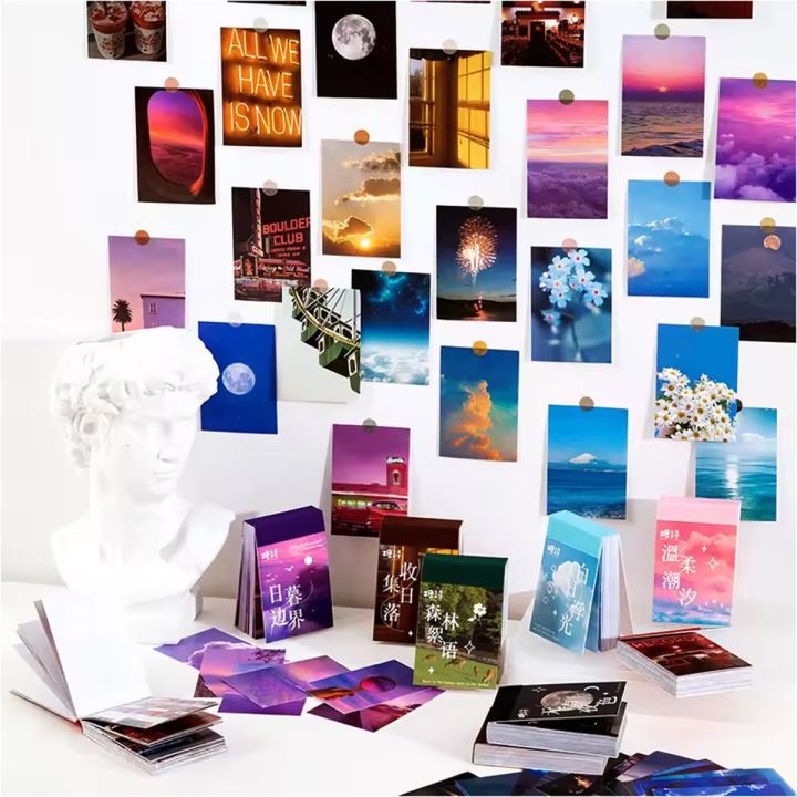 50Pcs/pack%20Landscape%20Nature%20Stickers%20Journal%20Scrapbooking%20Sticker%20Notepad%20Creative%20Manual%20Office%20Diary%20Decal%20Space%20Moon%20Phase%20Sunset%20Mini%20Sticker%20Book%20-%20Image%202