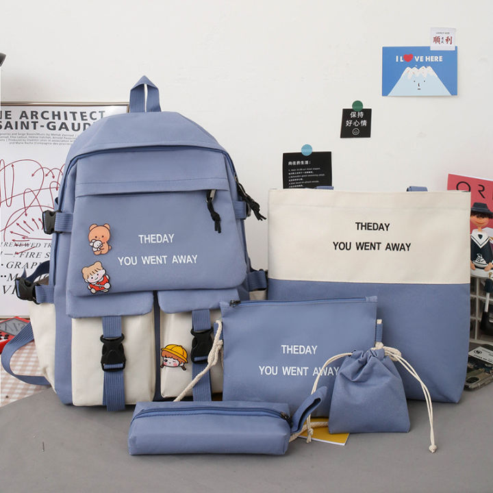 Backpack%20new%20five-piece%20set%20of%20schoolbag%20women's%20Korean%20version%20ins%20color-blocked%20middle%20school%20student%20schoolbag%20fashion%20campus%20student%20backpack%20-%20Image%206