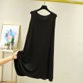 Large Size Modal Nightdress Women's Summer Thin Loose Sleeveless Dress plus-Sized Pajamas Vest Dress round Neck Casual Skirt. 