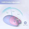 Pink Bluetooth +2.4G Wireless Mouse Cute Cat Silent Click Bluetooth Mouse Adjustable DPI Portable Mouse for Computer iPad Laptop. 