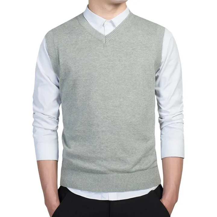 Spring%20Autumn%20Winter%20Solid%20Color%20Sweater%20Men's%20V-neck%20Bottoming%20Knitting%20Knitted%20Sweater%20Sleeveless%20Pullover%20Vest%20Sweater%20Men%20-%20Image%208