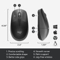 Logitech Wireless Mouse M190, Full Size Ambidextrous Curve Design, 18-Month Battery with Power Saving Mode, USB Receiver, Precise Cursor Control.