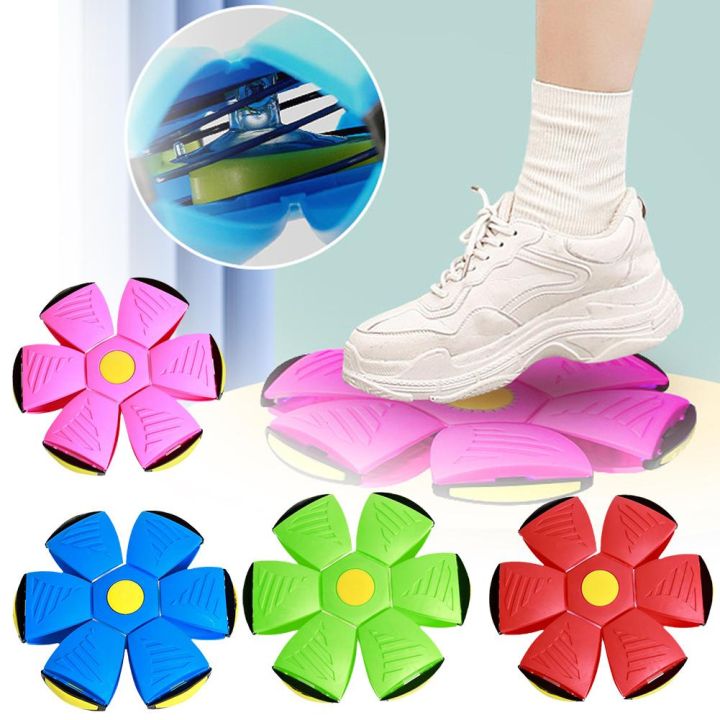 Led Light Blast Ball Flying Ufo Disc Pop Up Ball Children'S Toys Elastic Flying Saucer Ball