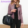 Lady Jacket Stylish Windproof Faux Leather Jacket for Women Perfect for Fall Spring Women Faux Leather Jacket.