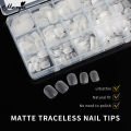 Monja 420Pcs Matte Short Fake Almond Coffin Full Cover Tips Artificial Press on Nails False UV Gel Extension DIY Nail Art Tools. 