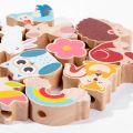 Kids Building Blocks Balance Game Wooden Toys Montessori Stacking Threading Games Early Educational Motor Training Toys.