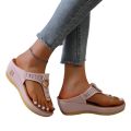 【Prime deal】 Women New Summer Sandals Open Toe Beach Shoes Flip Flops Wedges Comfortable Slippers Cute Sandals Plu Size 35~43 Chaussure Femme.