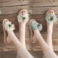 Soft sole non-slip wear sweet girl sandals 2024 new summer bow flat fashion and versatile beach shoes. 