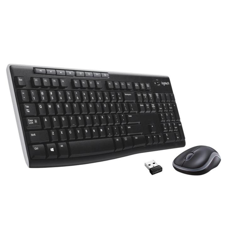 Logitech MK270 Wireless Keyboard and Mouse Combo for Windows, 2.4 GHz Wireless, Compact Wireless Mouse, 8 Multimedia & Shortcut Keys, 2-Year Battery Life, PC/Laptop - Black