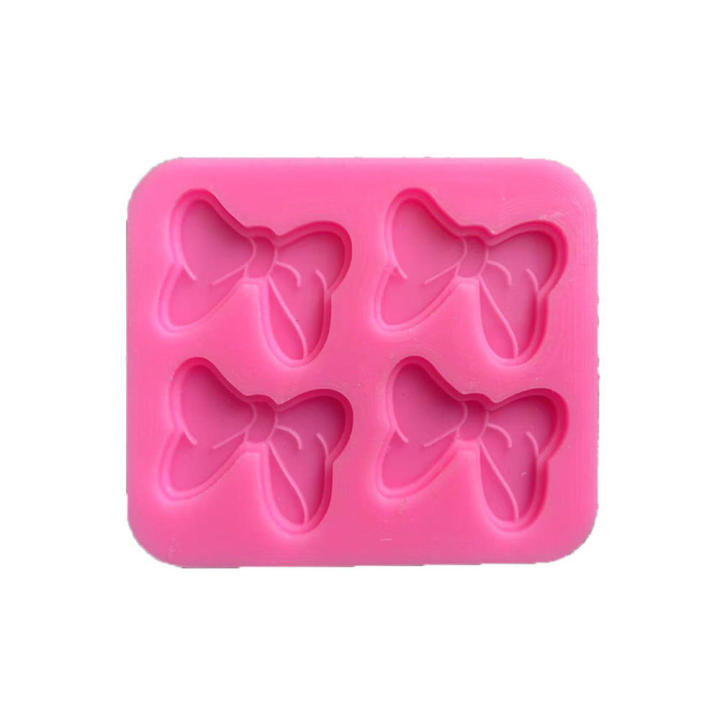1Pcs Cute Knot Bow Mold Soft Silicone Fondant Candy Resin Art Mould Cake Decoration Pastry Kitchen Baking Accessories Tools