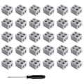 30PCS Led Strip Light Connectors Solderless 2Pin 8mm LED Connectors Strip to Wire for 5-24v Single Color LED Light Tape. 